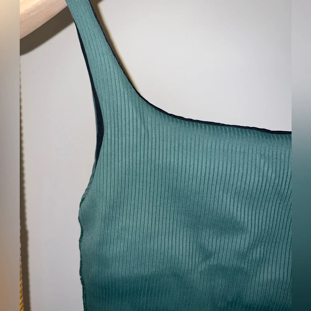 Carbon38 Green Ribbed Tank Top - Picture 2 of 5
